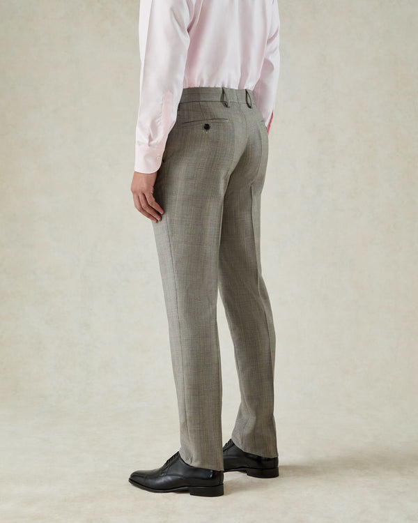 Gieves & Hawkes Bass Prince Of Wales Check Suit Grey