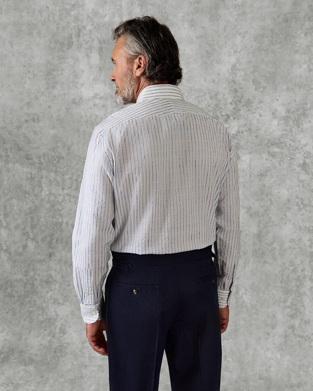 Gieves & Hawkes Bennett Morse Code Stripe Shirt