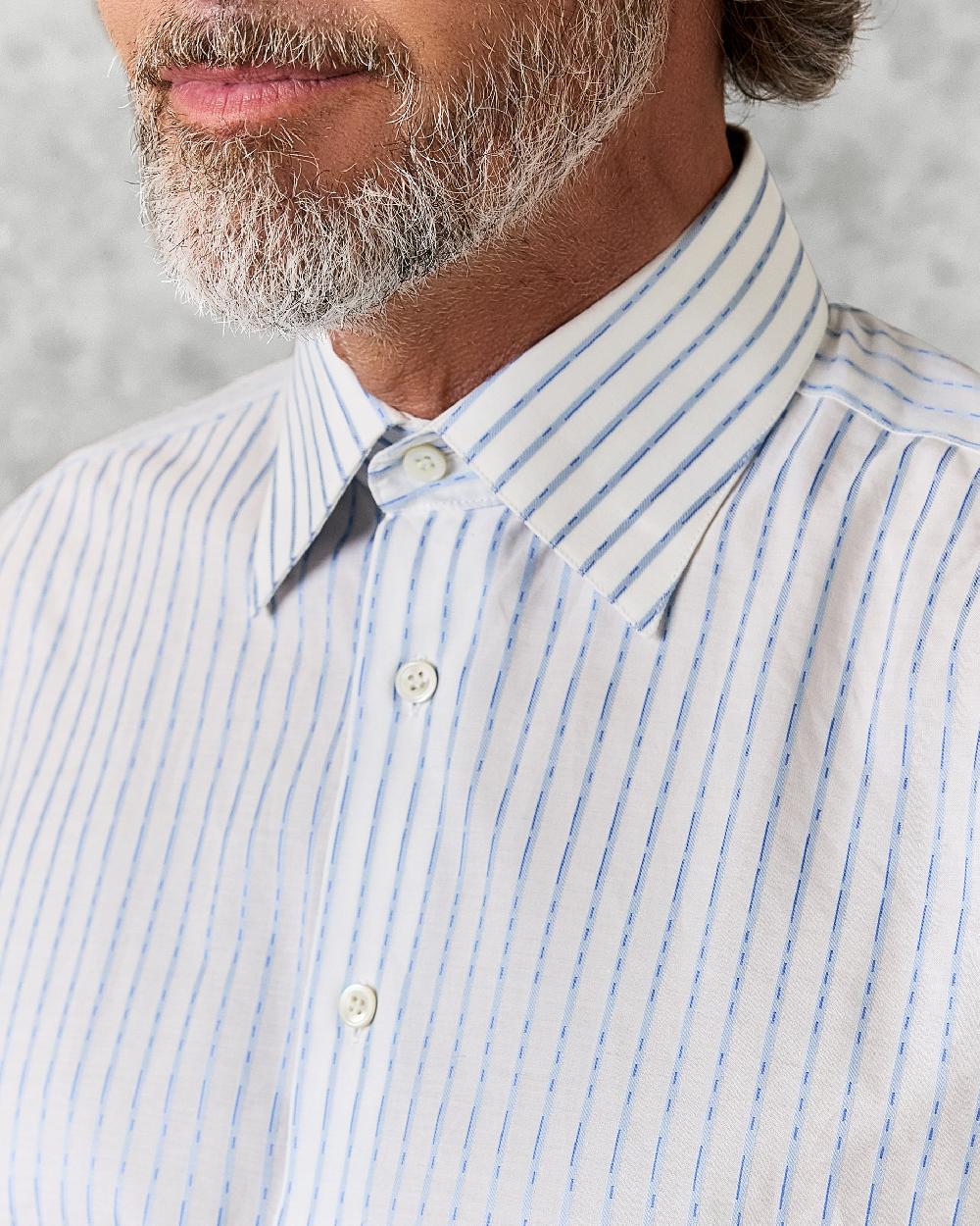 Gieves & Hawkes Bennett Morse Code Stripe Shirt