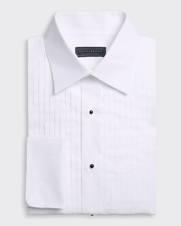 Gieves & Hawkes Bonham Pleated Evening Shirt White