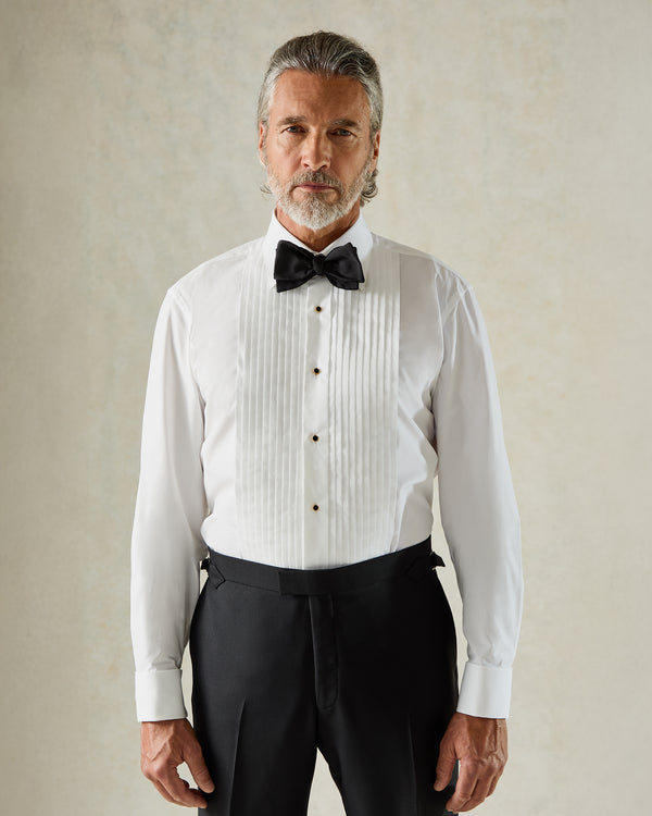 gieves & hawkes Bonham Pleated Evening Shirt White