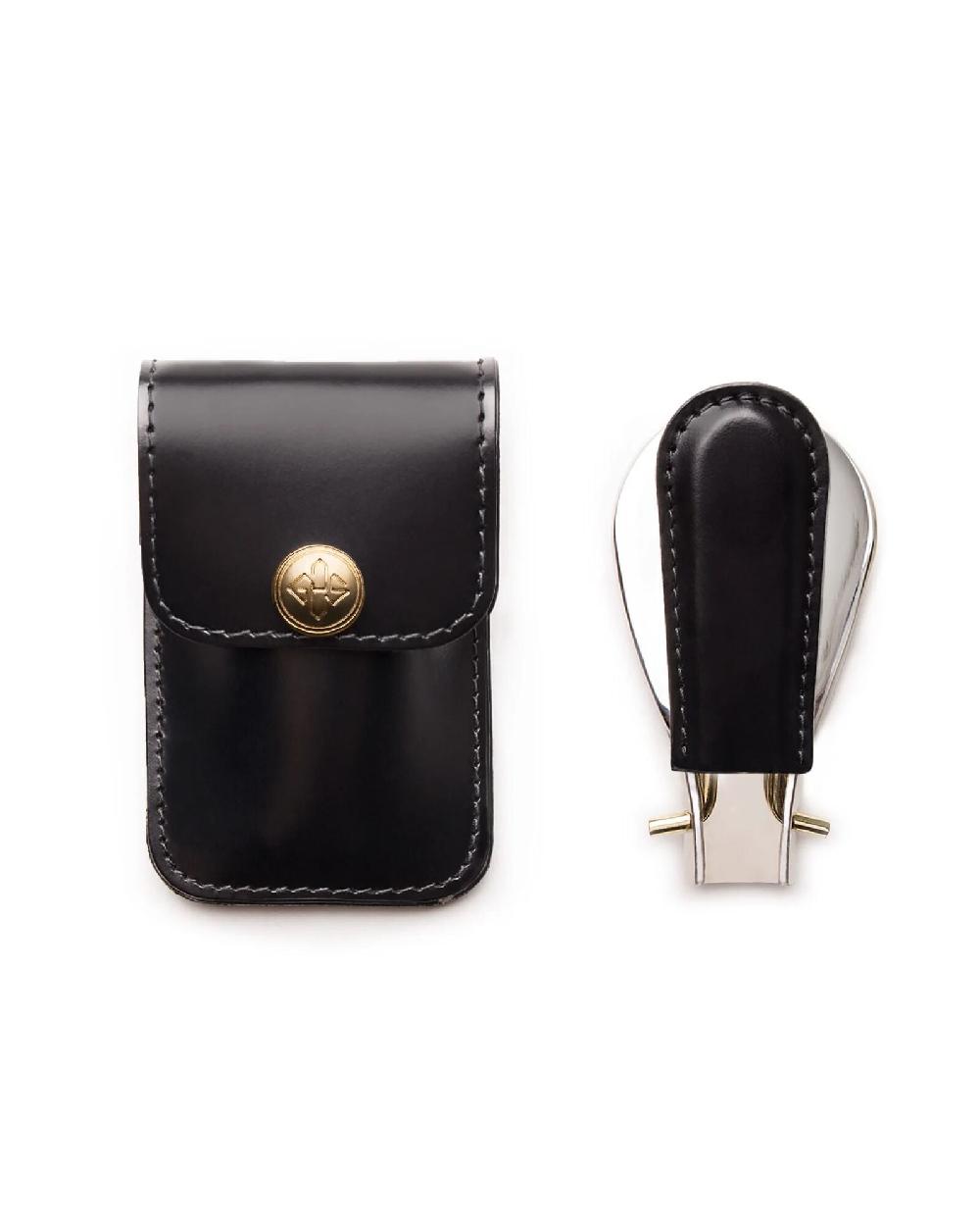 Gieves & Hawkes Bridle Hide Travel Shoe Horn Black