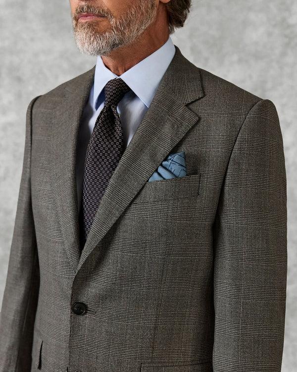 Gieves & Hawkes Bushell Wool Suit Brown Check