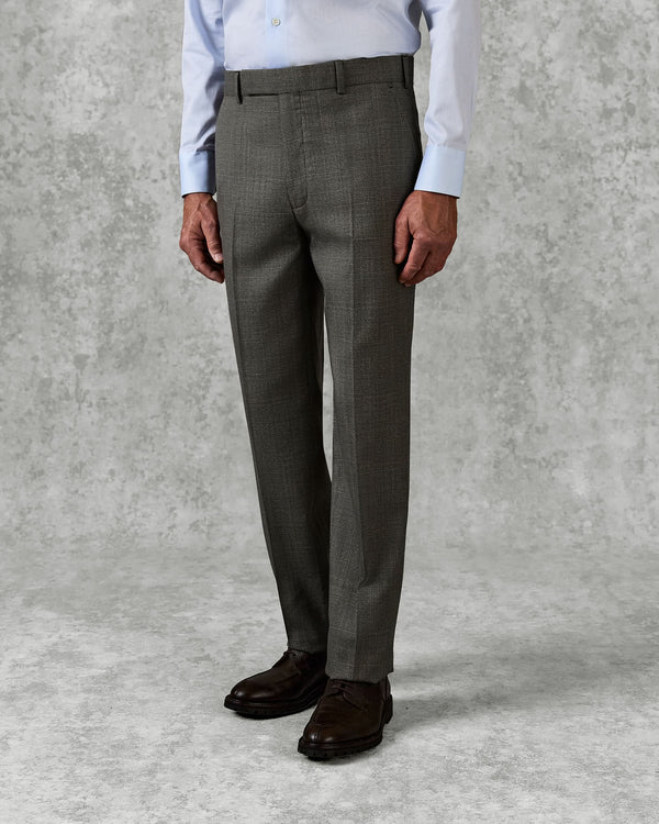 Gieves & Hawkes Bushell Wool Suit Brown Check