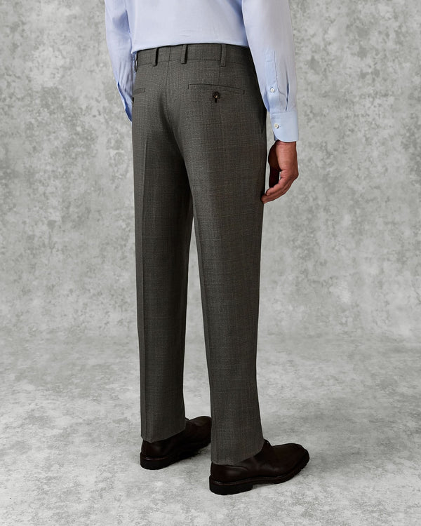 Gieves & Hawkes Bushell Wool Suit Brown Check