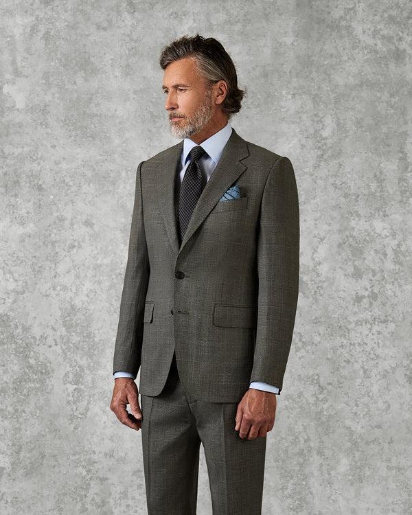 gieves & hawkes Bushell Wool Suit Jacket Brown Check