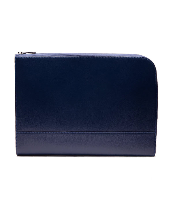 gieves & hawkes Capra Large Zip Pouch - Marine Blue