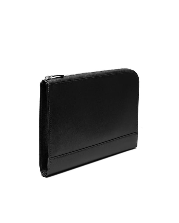 Gieves & Hawkes Capra Medium A5 & Ipad Zip Pouch Black