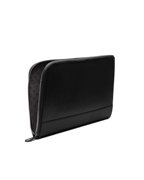 Gieves & Hawkes Capra Medium A5 & Ipad Zip Pouch Black