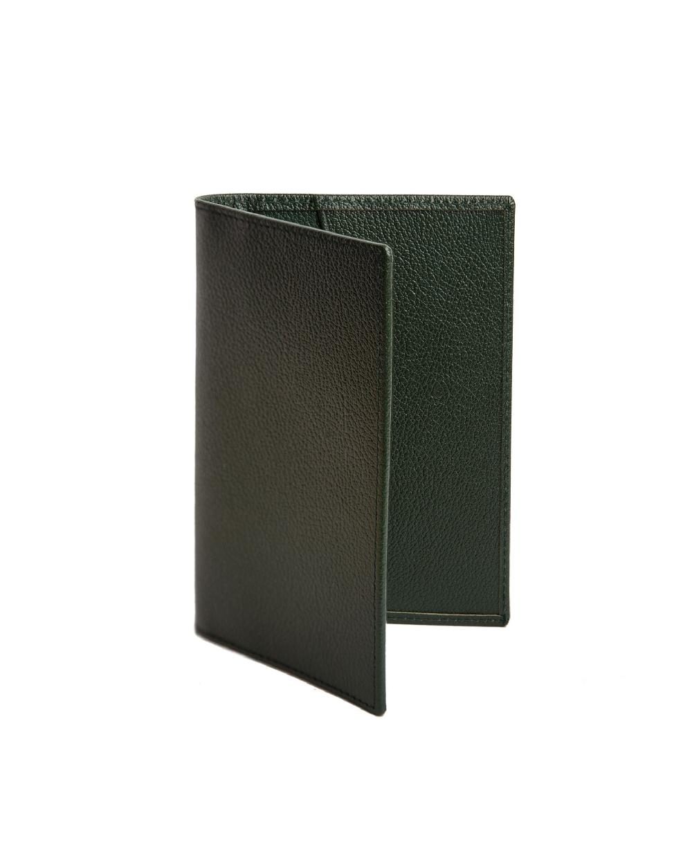 Gieves & Hawkes Capra Passport Case Forest - Green