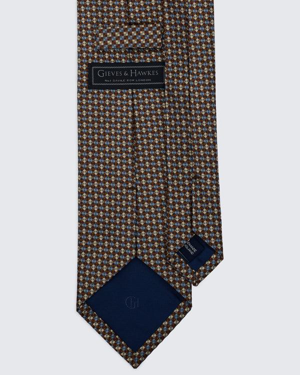 Gieves & Hawkes Carberry Brown & Blue Fancy Neat Tie