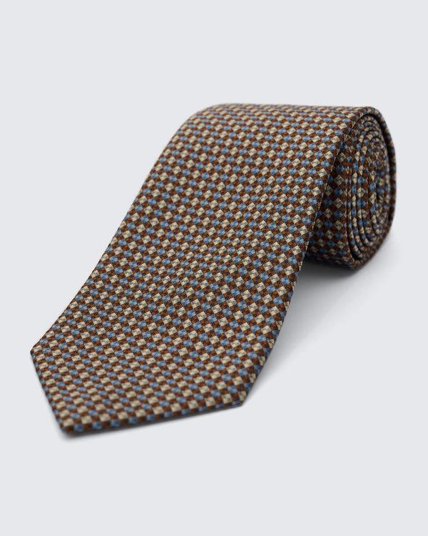 gieves & hawkes Carberry Brown & Blue Fancy Neat Tie