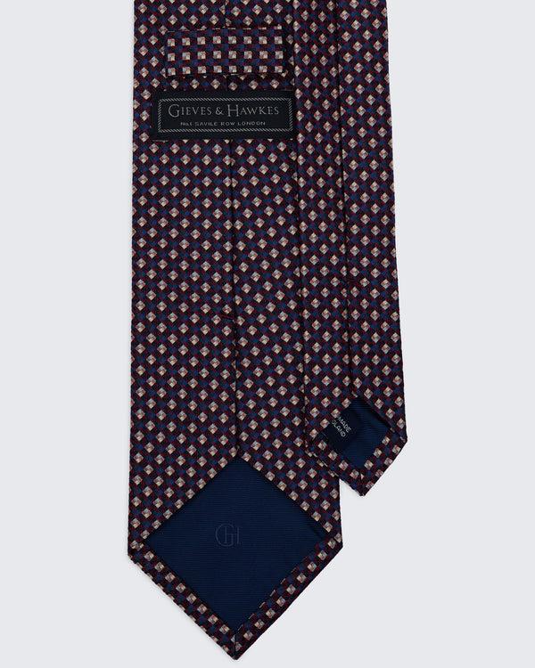 Gieves & Hawkes Carberry Navy & Red Texture Tie