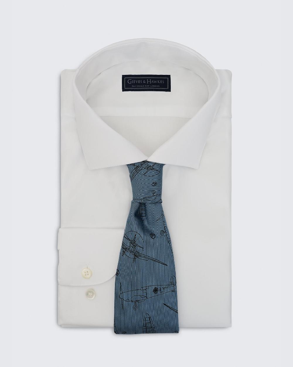 Gieves & Hawkes Carberry RAF Plane Tie Blue