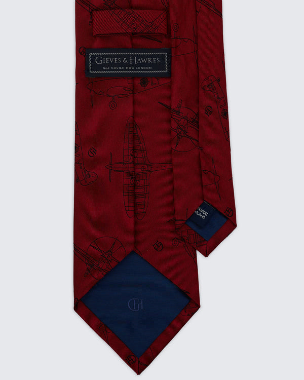 Gieves & Hawkes Carberry RAF Plane Tie Red