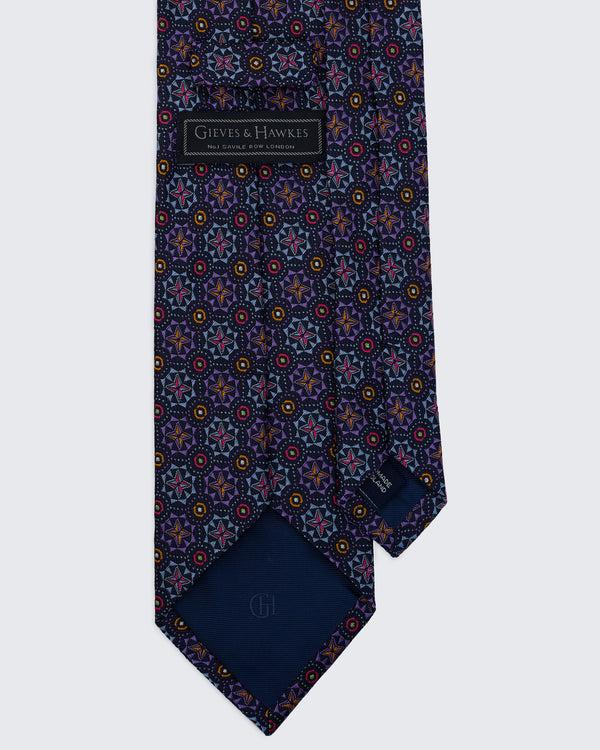 Gieves & Hawkes Carberry Silk Geometric Purple Tie