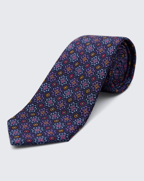 gieves & hawkes Carberry Silk Geometric Purple Tie