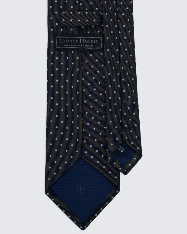 Gieves & Hawkes Carberry Silk Grey Spot Tie