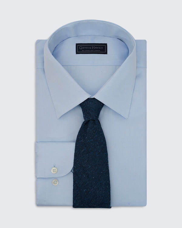 Gieves & Hawkes Carberry Silk Tie Blue Fleck