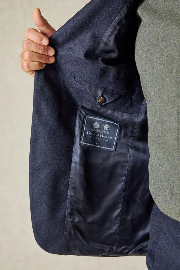 Gieves & Hawkes Cartwright Flannel Suit Jacket Navy