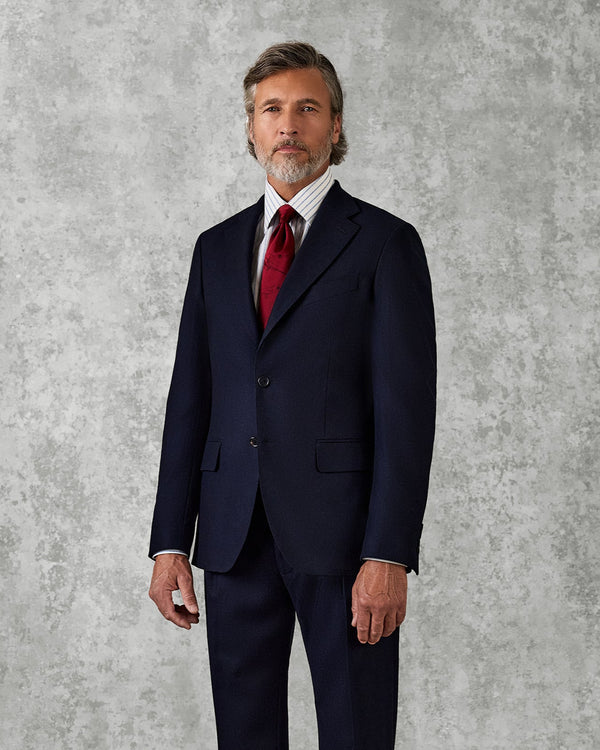 gieves & hawkes Cartwright Flannel Suit Jacket Navy