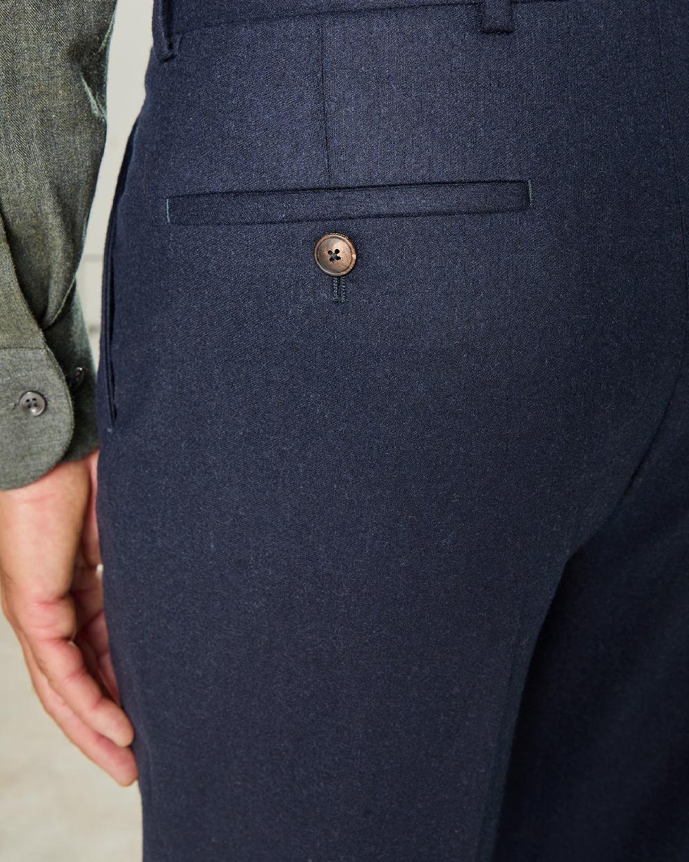 Gieves & Hawkes Cartwright Flannel Suit Trouser Navy