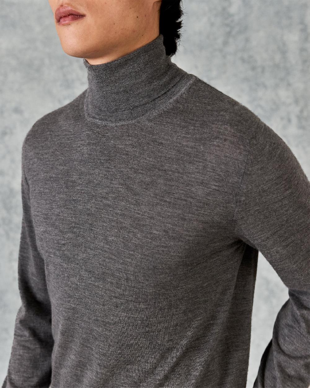 Gieves & Hawkes Cashmere Knitted Roll Neck Grey