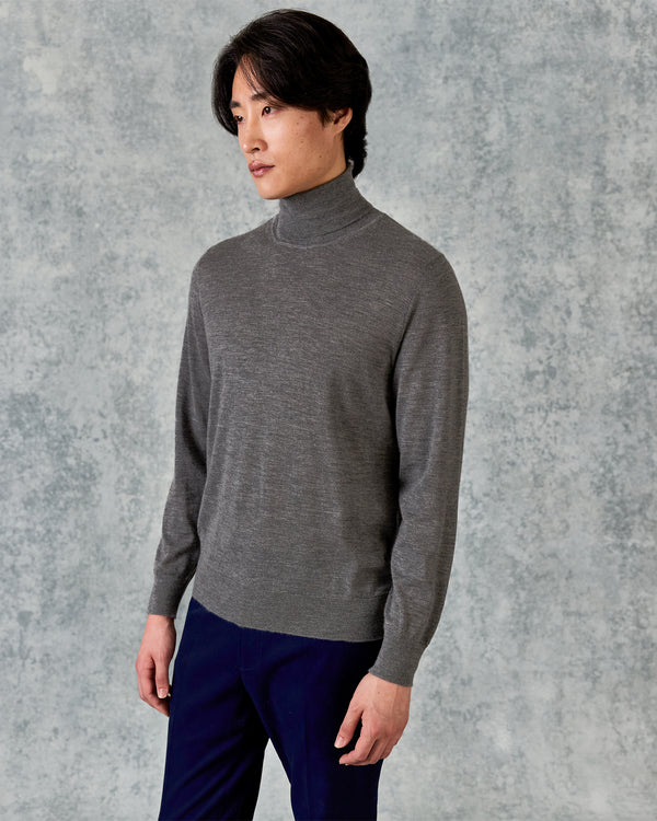 gieves & hawkes Cashmere Knitted Roll Neck Grey