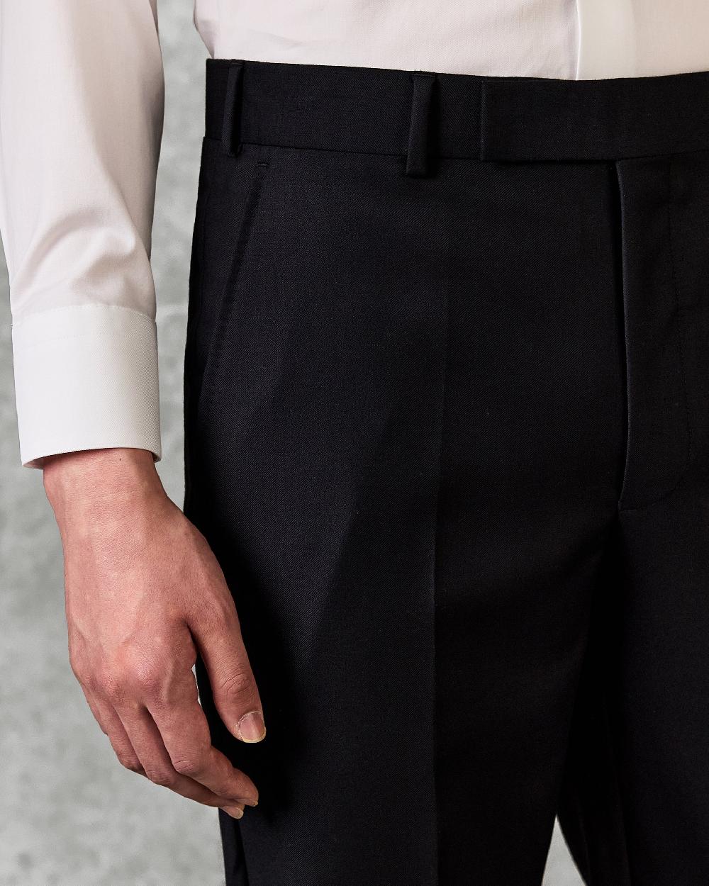 Gieves & Hawkes Clarke Suit Trouser Black Twill