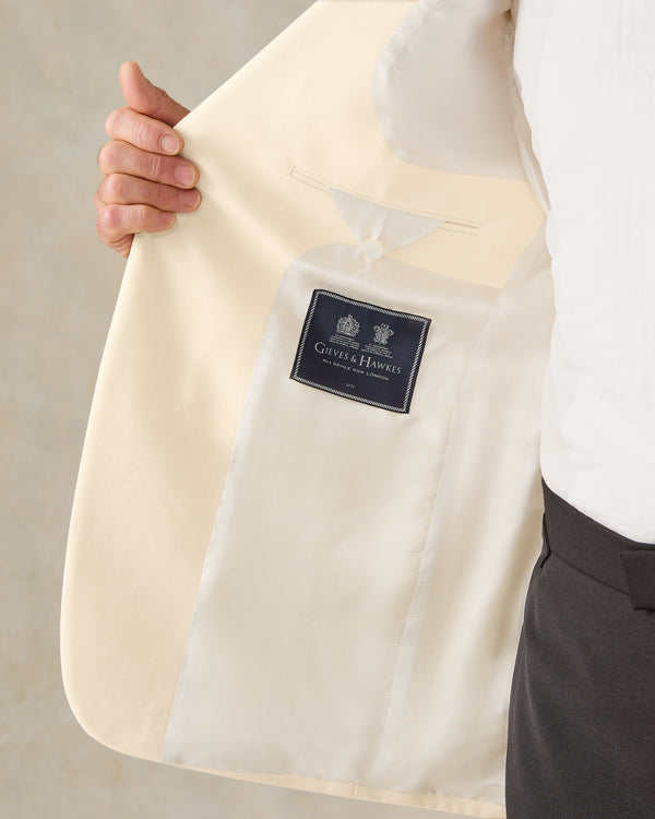 Gieves & Hawkes Colomb Wool Dinner Jacket Ecru