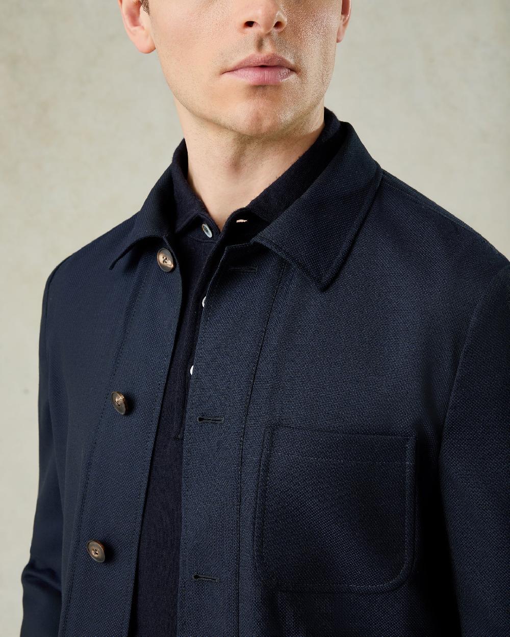 Gieves & Hawkes Cuddy Shirt Hopsack Navy