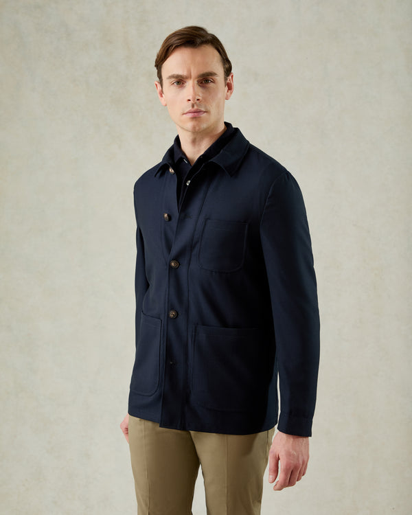gieves & hawkes Cuddy Shirt Hopsack Navy