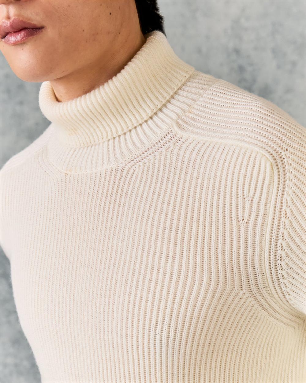 Gieves & Hawkes Denison Chunky Knit Roll Neck Ecru