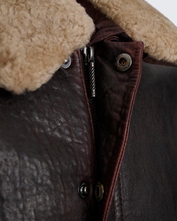 Gieves & Hawkes Dick Leather Aviator Jacket Brown