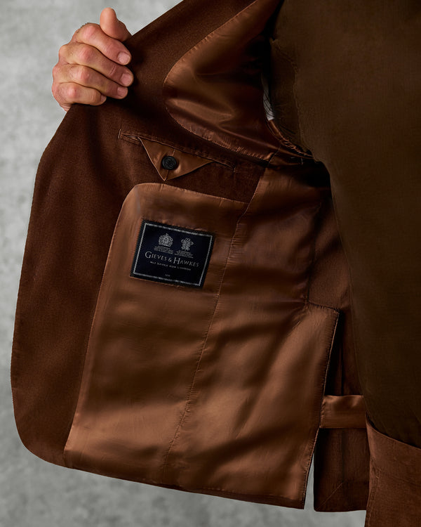 Gieves & Hawkes Dodge Suit Jacket Brown Baby Cord