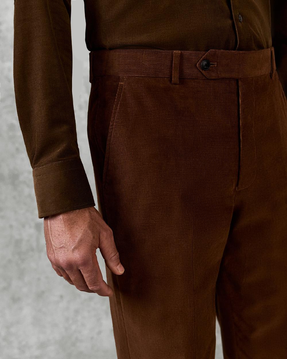 Gieves & Hawkes Dodge Suit Trouser Brown Baby Cord