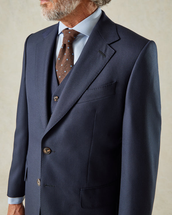 Gieves & Hawkes Doughty Wool Twill Suit Jacket Navy