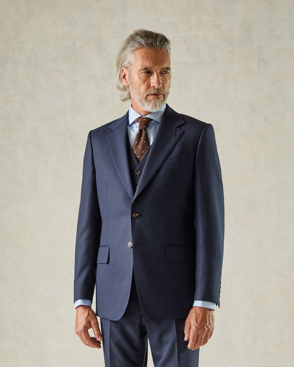gieves & hawkes Doughty Wool Twill Suit Jacket Navy