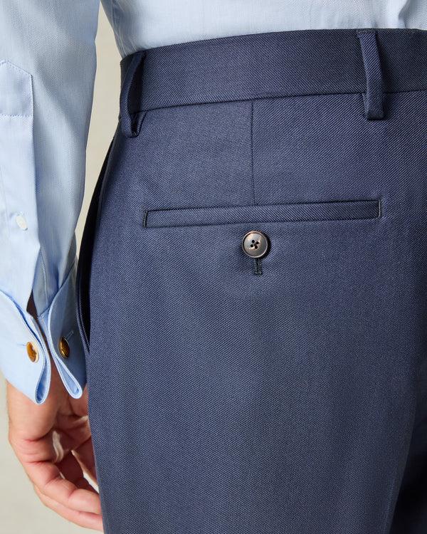 Gieves & Hawkes Doughty Wool Twill Suit Trouser Navy