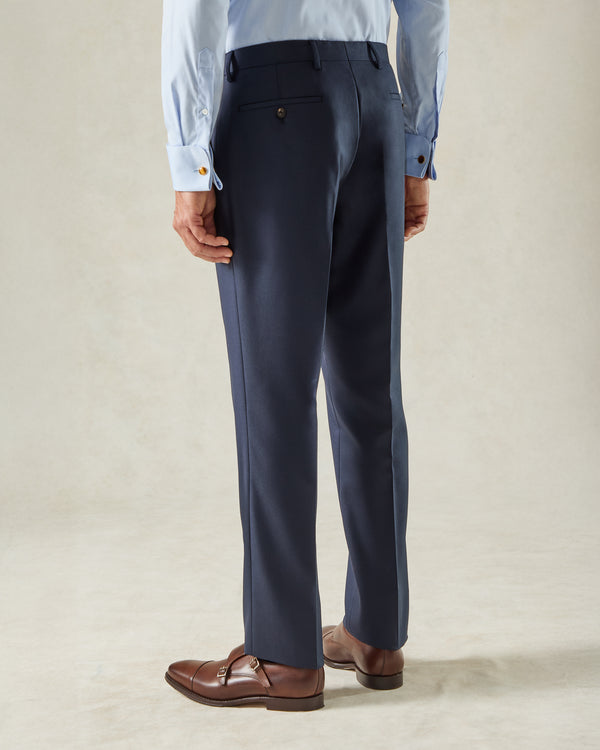 Gieves & Hawkes Doughty Wool Twill Suit Trouser Navy