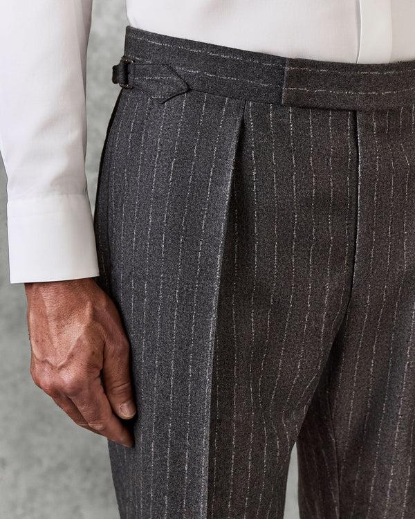 Gieves & Hawkes Gunn Suit Grey Morse Code Flannel