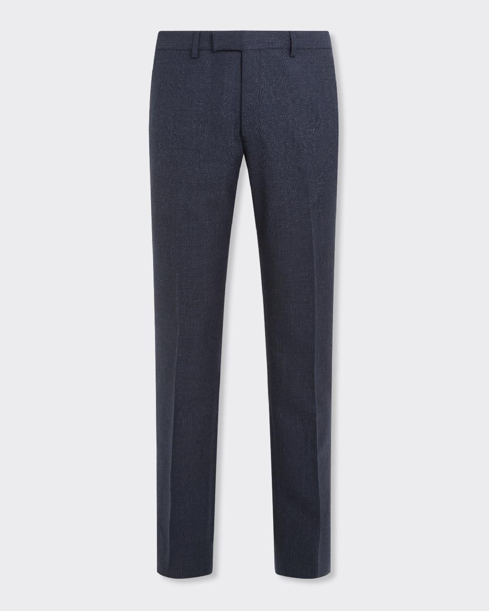 Gieves & Hawkes Holbech Wool Check Suit Trouser Navy