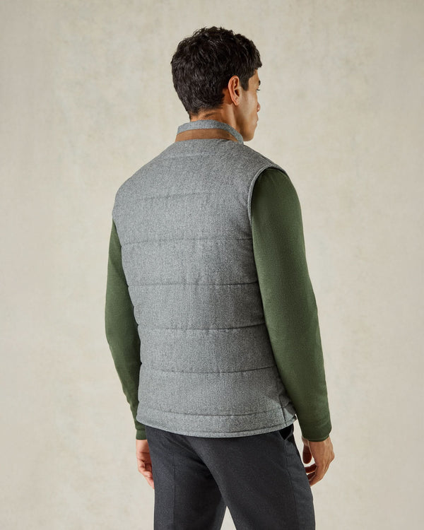 Gieves & Hawkes Hudson Wool Padded Gilet Grey