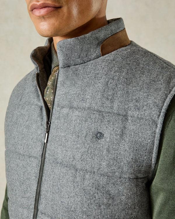 Gieves & Hawkes Hudson Wool Padded Gilet Grey