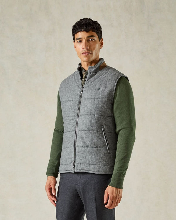 gieves & hawkes Hudson Wool Padded Gilet Grey