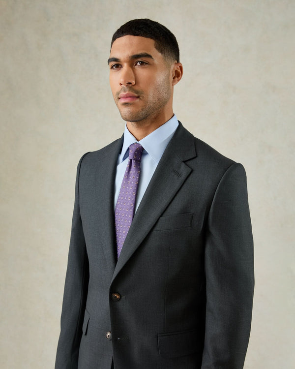Gieves & Hawkes Jameson Wool Birdseye Suit Charcoal