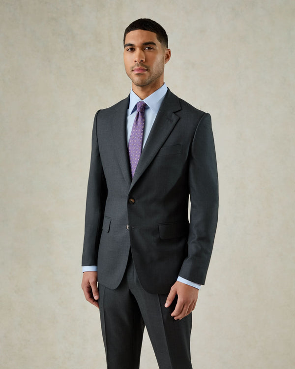 Gieves & Hawkes Jameson Wool Birdseye Suit Charcoal