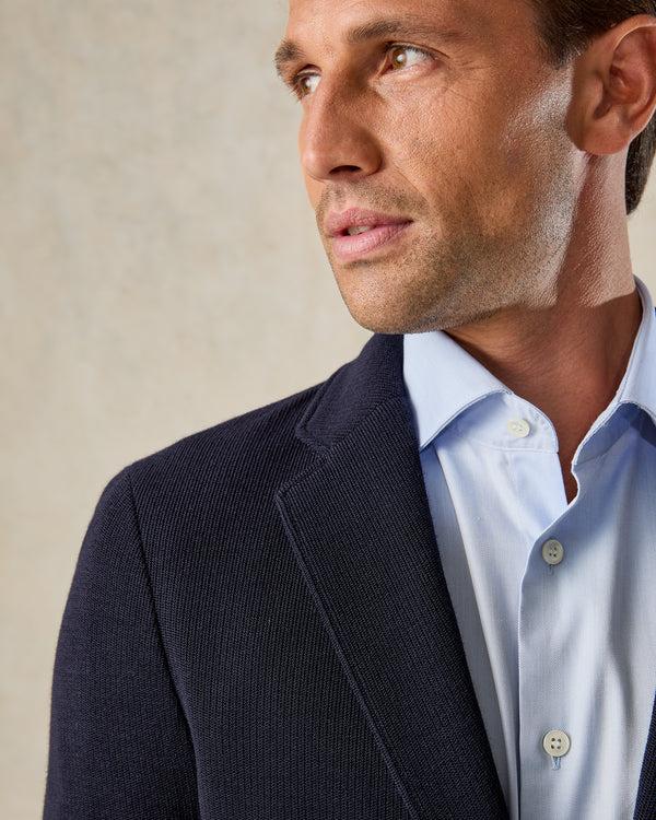 Gieves & Hawkes Jervoise Wool & Cotton Blazer Navy