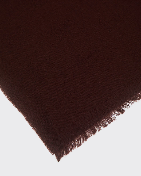 gieves & hawkes Kenmare Wool Scarf Monogram Burgundy