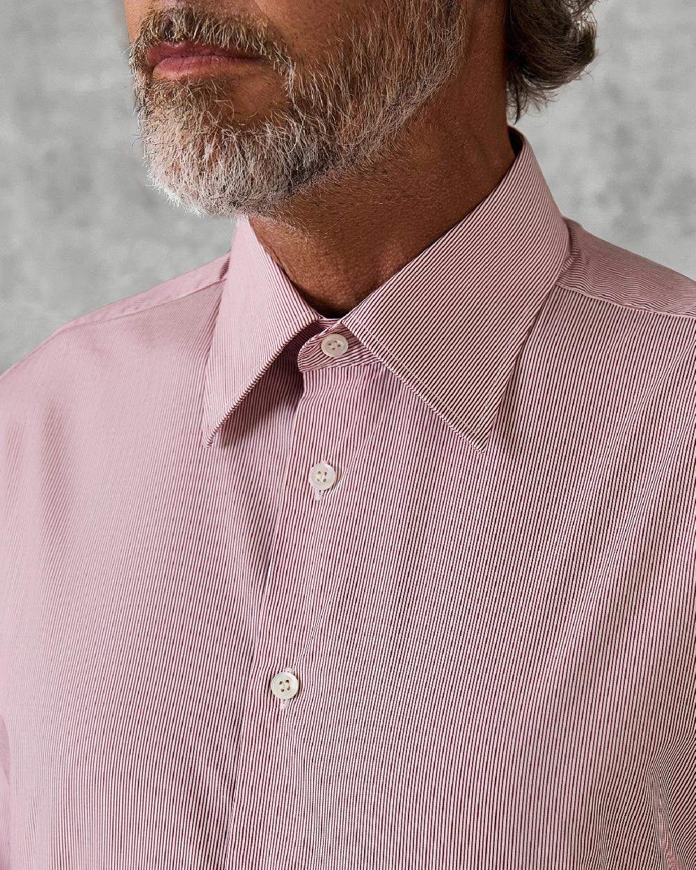 Gieves & Hawkes Kidder Red Stripe Cotton Shirt